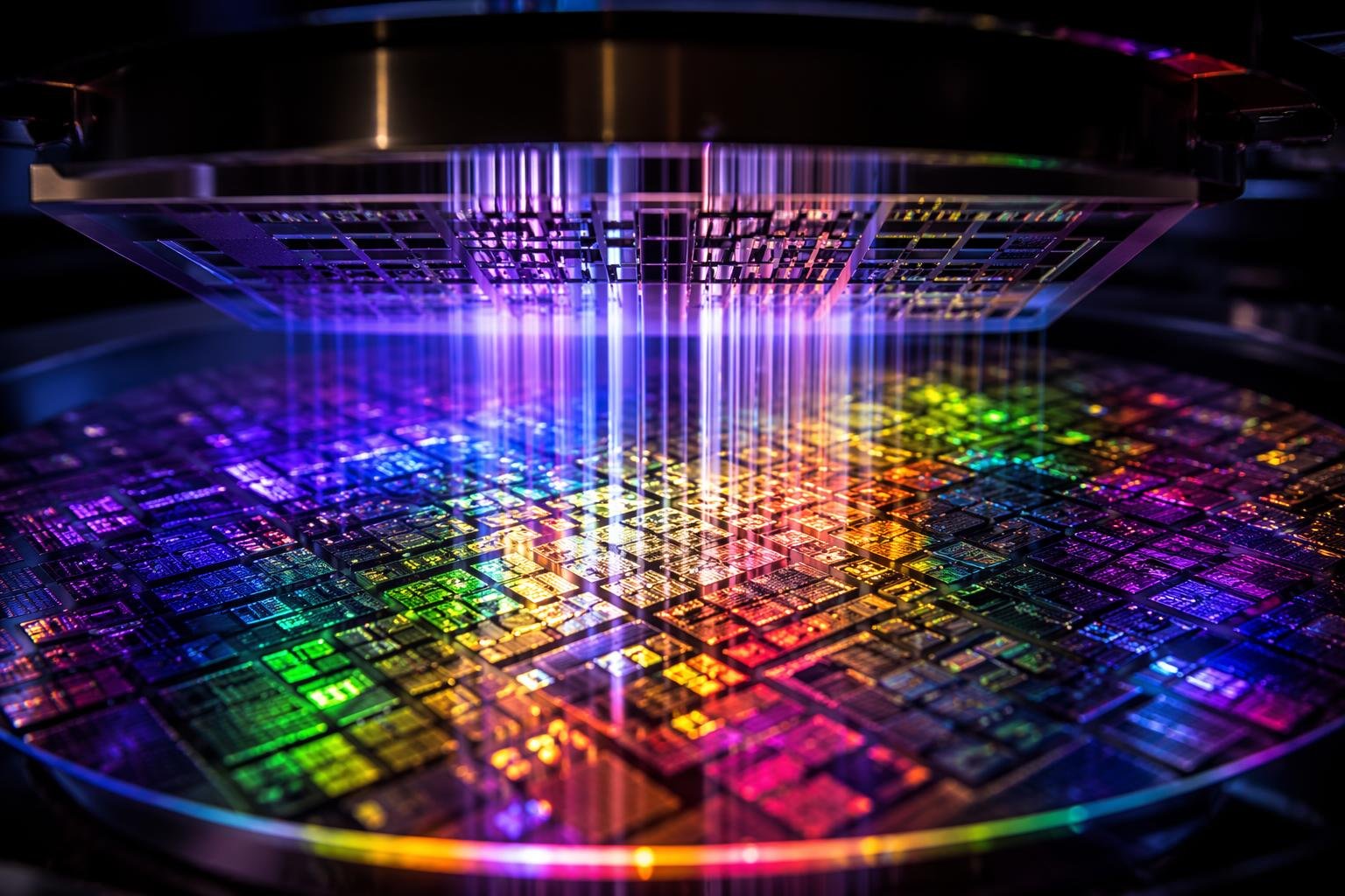Illuminated silicon wafer